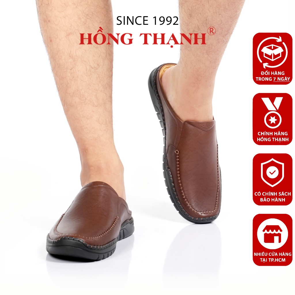 Giày Sục Nam HỒNG THẠNH Sabo Trung Niên Nam Da Bò Êm Chân Tiện Dụng Đế Chống Trượt - 5252