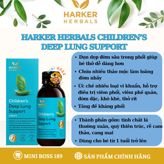 [Chính Hãng][New Zealand] Siro bổ phổi dọn đờm HARKER DEEP LUNG SUPPORT cho bé từ 1-12 tuổi