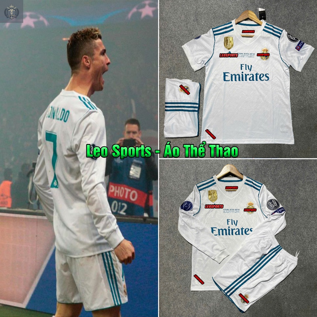 Bộ Quần Áo Bóng Đá/ Đá Banh CLB Real Madrid 2017/ 2018 Sân Nhà ( In Sẵn) - Hàng Thailand Cao Cấp