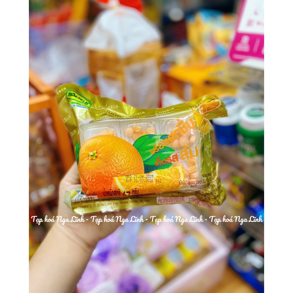 [Vỉ 67gr] Kẹo cam Vitamin C Thái Lan trái tim