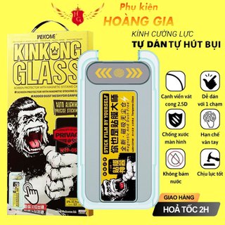  Cường Lực KinKong iPhone tự dán tự hút bụi Chống Nhìn Trộm iP 15 pro max 17 Pro max 16e 16 pro max 14Promax 13 12 11 