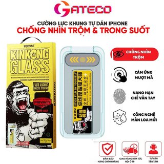  Cường Lực KINKONG Khung tự dán Chống Nhìn Trộm iPhone 15 pro max 17 pro max 16 pro max 14 Pro max 13 12 11 14plus 