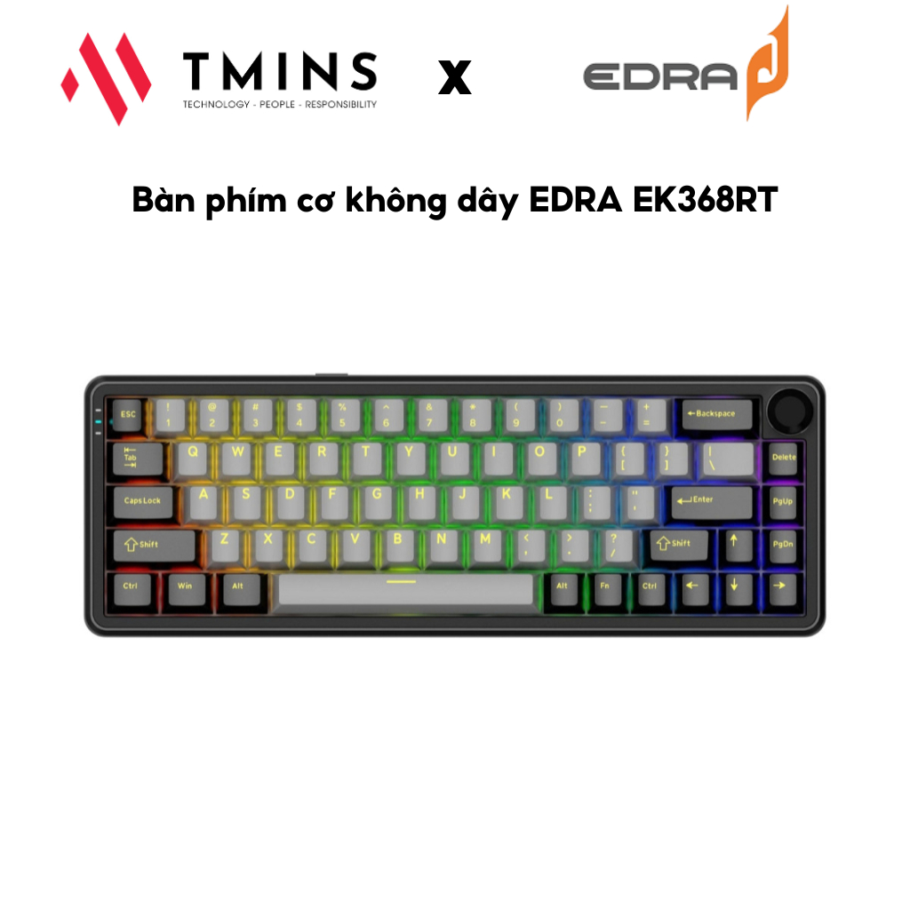 Bàn phím cơ không dây EDRA EK368RT ( Triple Mode ) - Hàng chính hãng.