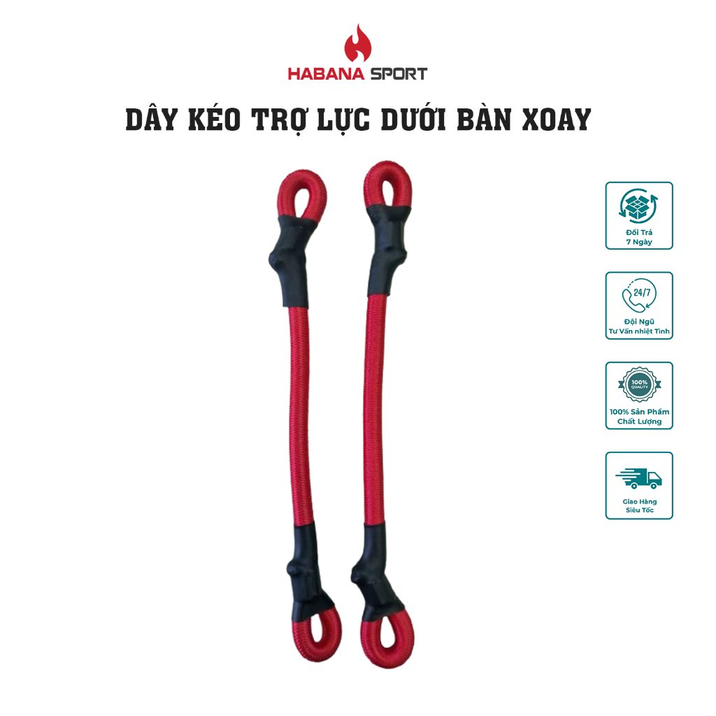 Dây Kéo Trợ Lực Dưới Bàn Xoay Eo - Dây đàn hồi - Habana Sport