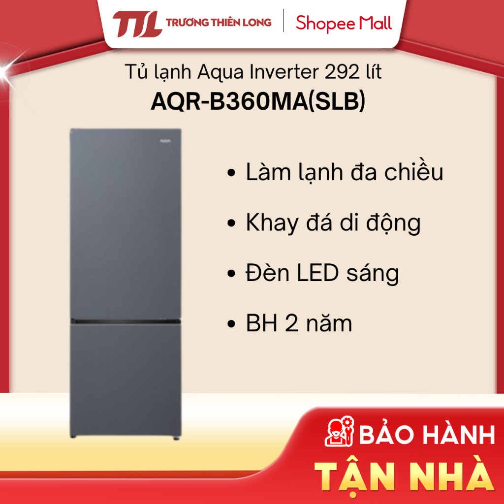 AQR-B360MA(SLB) - Tủ Lạnh Aqua Inverter 292 Lít [TOÀN QUỐC]