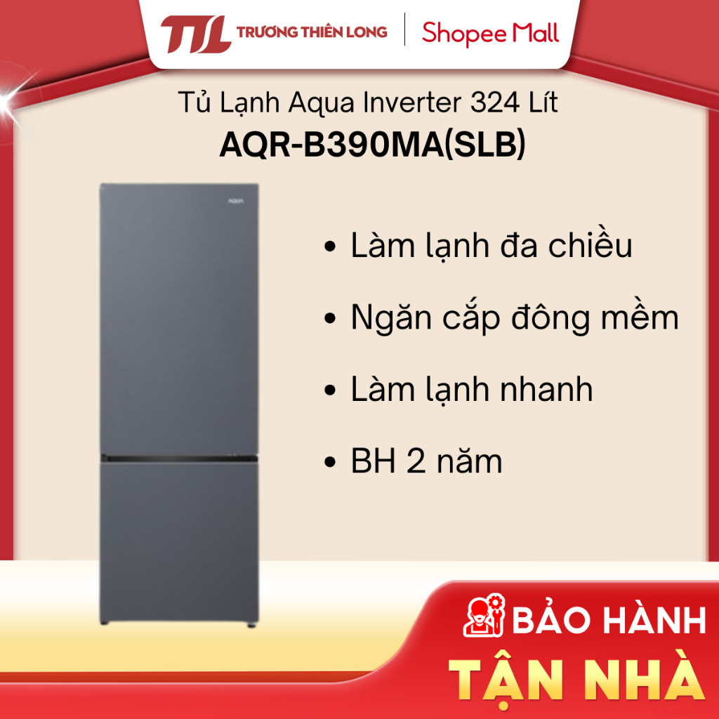 AQR-B390MA(SLB) - Tủ Lạnh Aqua Inverter 324 Lít AQR-B390MA(WSL)