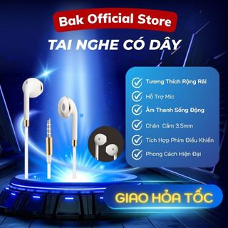  MUA 1 TẶNG 1 Tai nghe nhét tai có dây P15 BAK có mic Jack 3.5mm phù hợp cho điện thoại laptop S41 
