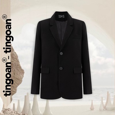 TINGOAN® - Áo khoác blazer dáng suông 2 cúc đen YOU KNOW ME BLAZER/BL