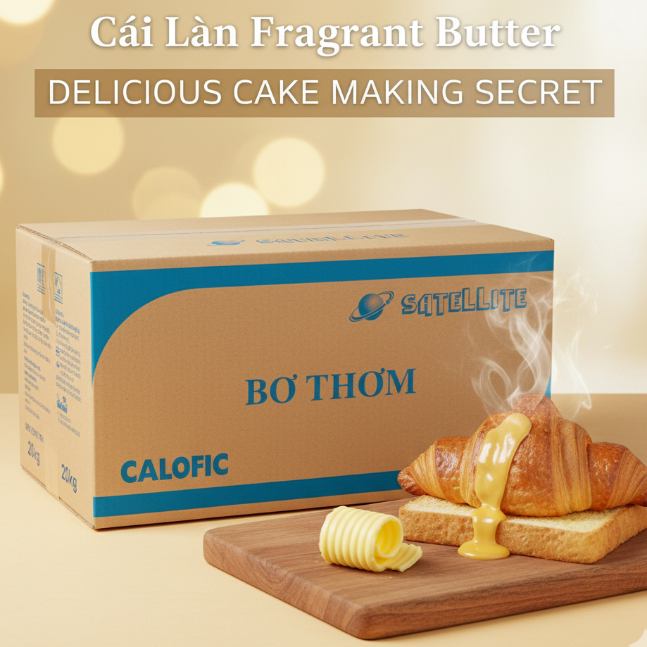 Bơ thơm Cái lân thùng giấy 20kg, bơ thơm thực vật Cái Lân làm các loại bánh, bắp rang bơ