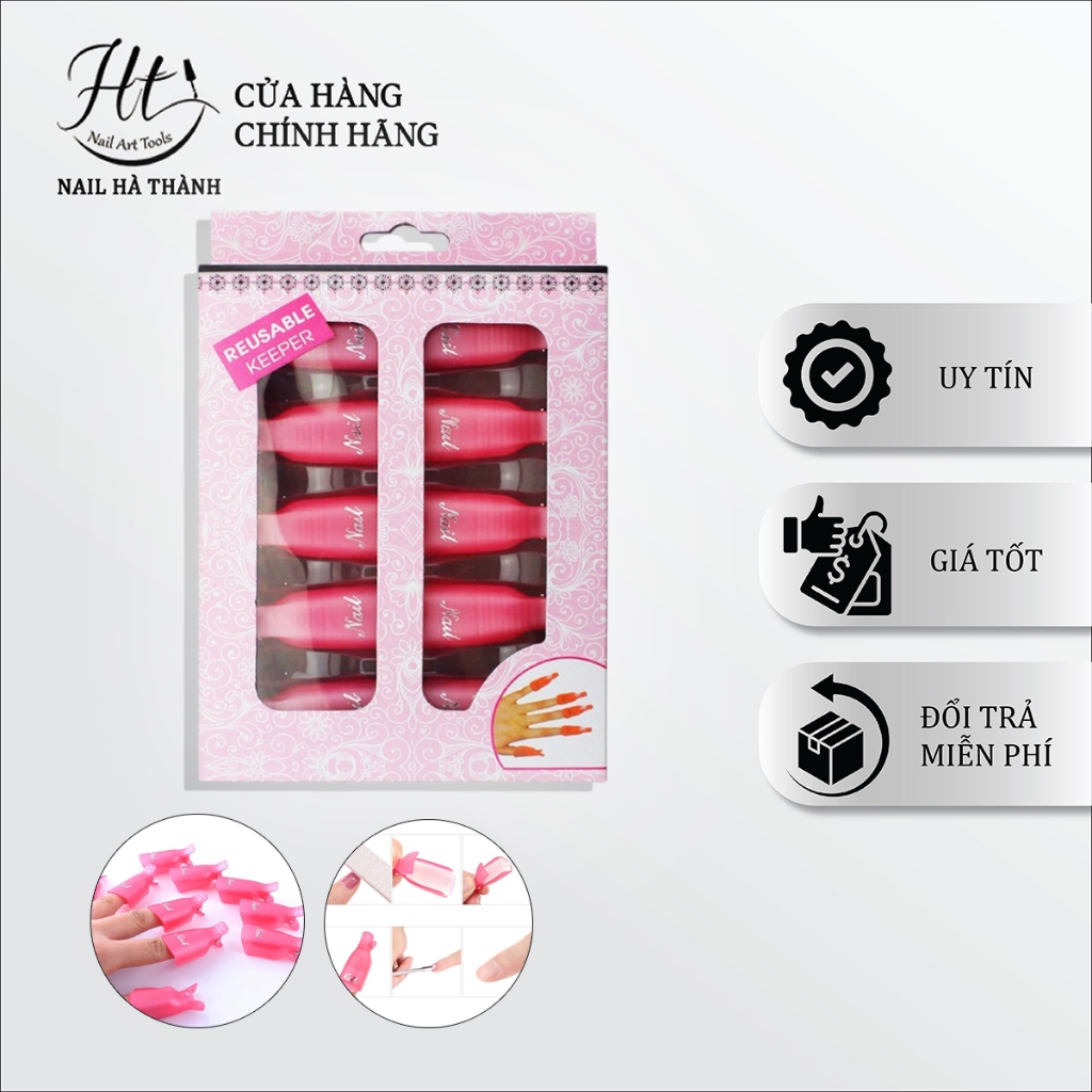 Kẹp ủ móng tay phá gel set 10 chiếc