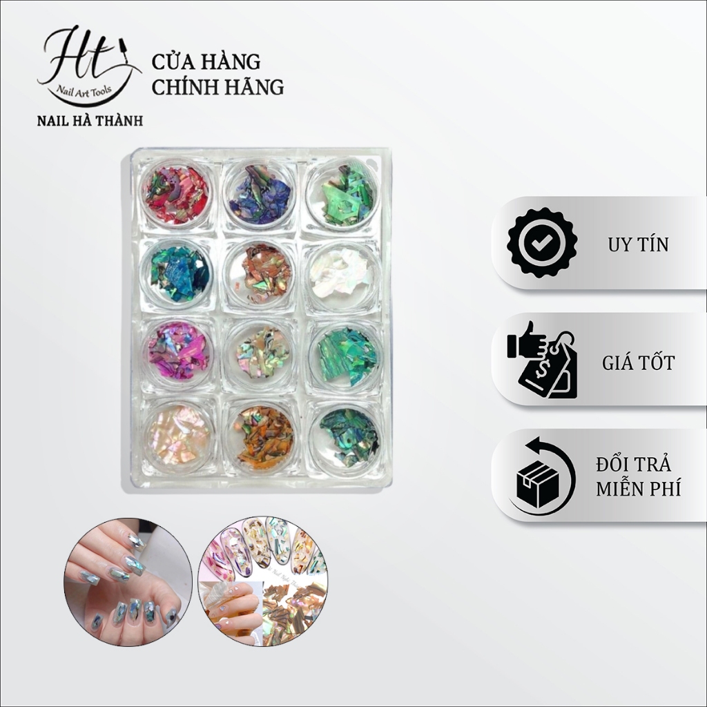 Xà cừ vân đá trang trí móng 12 màu
