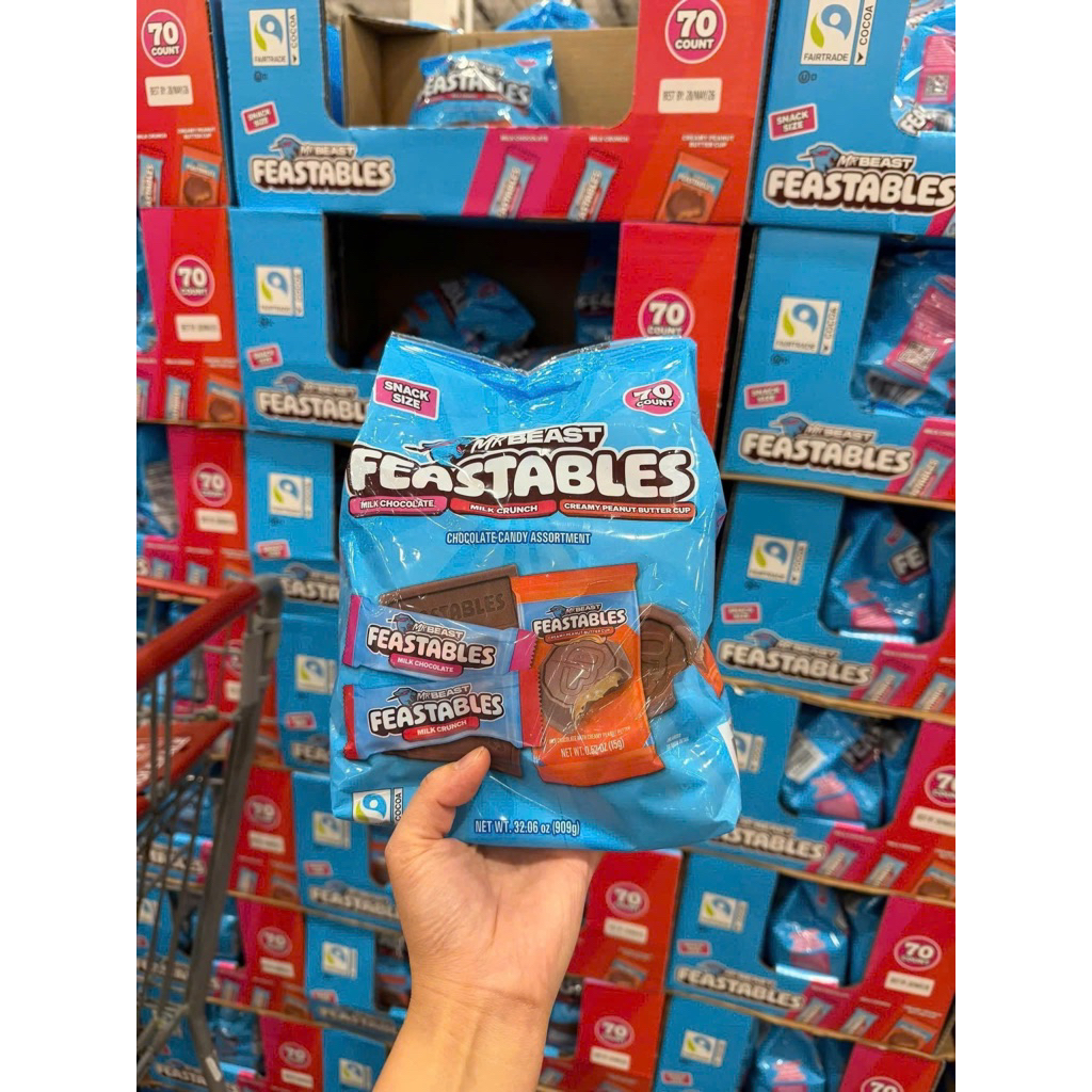 🍫🥜 SOCOLA NGON NHẤT THẾ GIỚI MIX 3 LOẠI CỦA MỸ MR BEAST FEASTABLES CHOCOLATE CANDY ASSORTMENT SANCK 