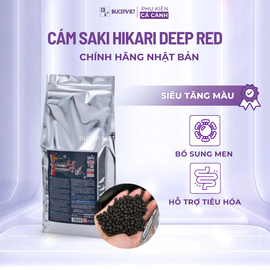 Cám Saki Hikari Deep Red siêu tăng màu cho cá chép, phi tần đỏ, cầu vồng, cá vàng cá thủy sinh
