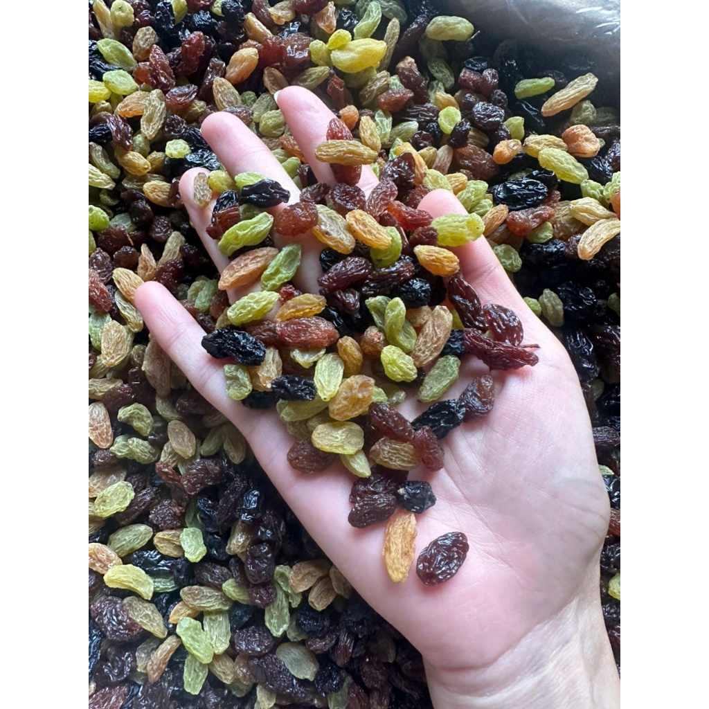 Nho Khô Sấy Mix 3 Vị (Vàng, Xanh, Đen) Không Đường - Nho Sấy Dẻo Tự Nhiên Nguyên Vị (Gói 500g/1kg)