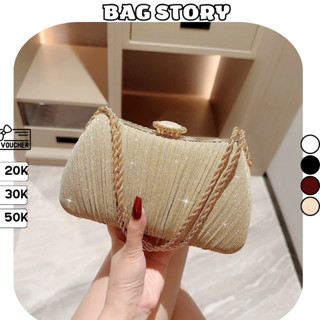  Túi xách nữ BAGSTORY đeo chéo quai xách lấp lánh bling hàng Quảng Châu cao cấp đi tiệc đi dạ hội sang chảnh TX-31 