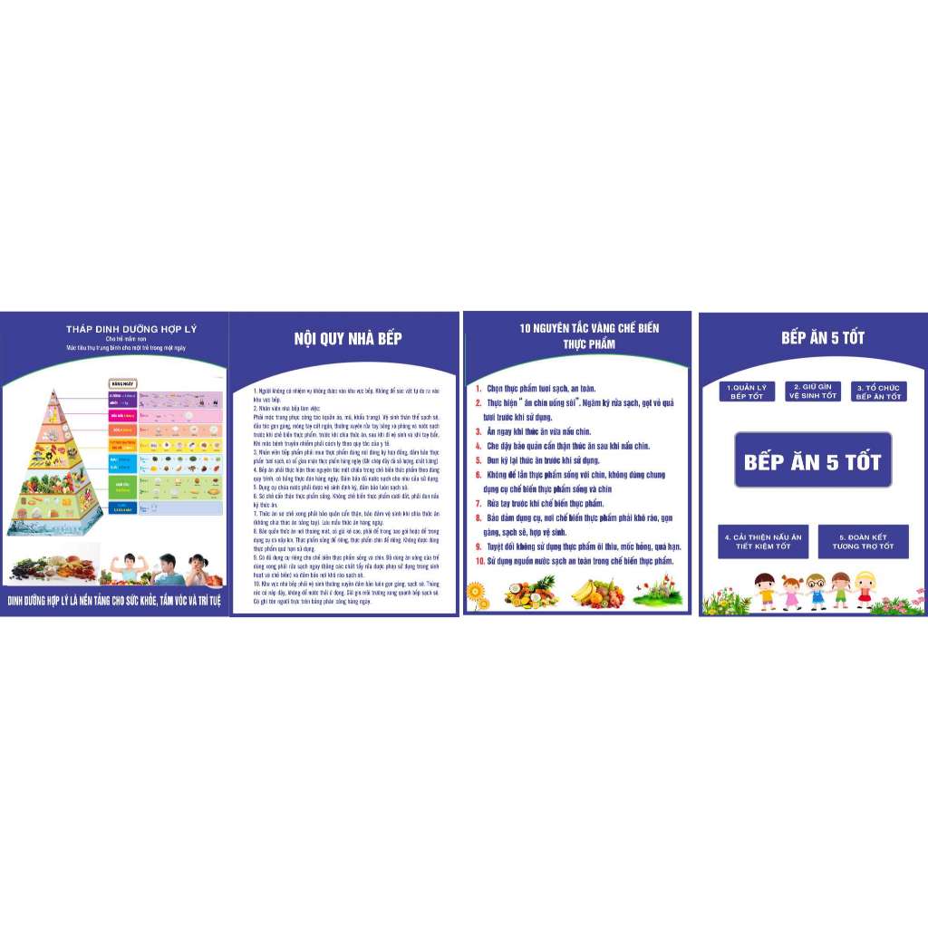 bảng biểu bếp mầm non