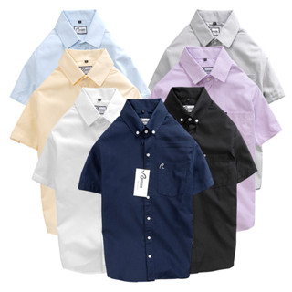  Áo Sơ Mi Nam Trẻ Trung Oxford Tay Ngắn Trơn Có Túi Rayman RURUMEN Chất Kaki VNXK Màu Trắng Đen Hồng Xám - SB267 