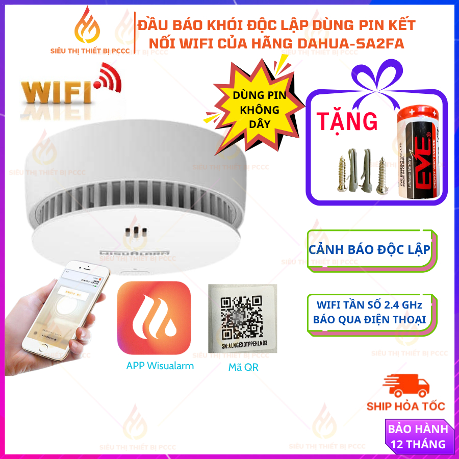 {KẾT NỐI WIFI}Đầu báo khói wifi Dahua DHI-HY-SA2FA