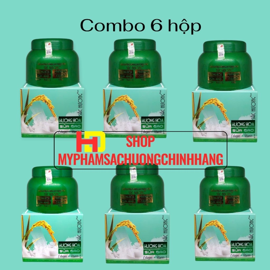 combo 6 kem body dưỡng trắng da sữa gạo collagen 130g