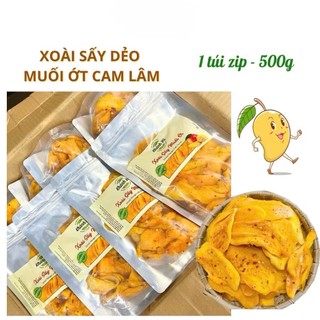 Xoài sấy dẻo muối ớt Cam Lâm ( Hàng xuất khẩu, túi 500g)