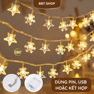  Dây Đèn Led Trang Trí dùng USB hoặc Pin Trang Trí Phòng Ngủ Giáng sinh Lễ tết  KHÔNG KÈM PIN  