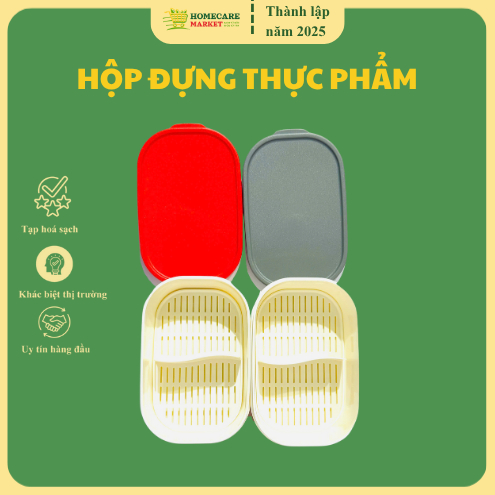 Hộp đựng thực phẩm 2 lớp chia 2 ngăn Nakaya 650ml