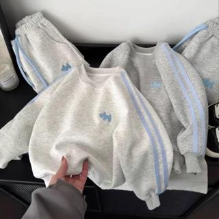   Đơn 299K Tặng Kính  Bộ Quần Áo Thu Đông VIỀN SỌC 2 MÀU Chất Vải Nỉ Ép 2 Da Cao Cấp Hà Duyên Kids 