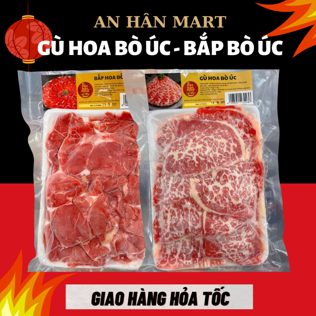 Gù hoa bò Úc, Bắp hoa bò Úc, ba chỉ bò Mỹ TPFood 500g