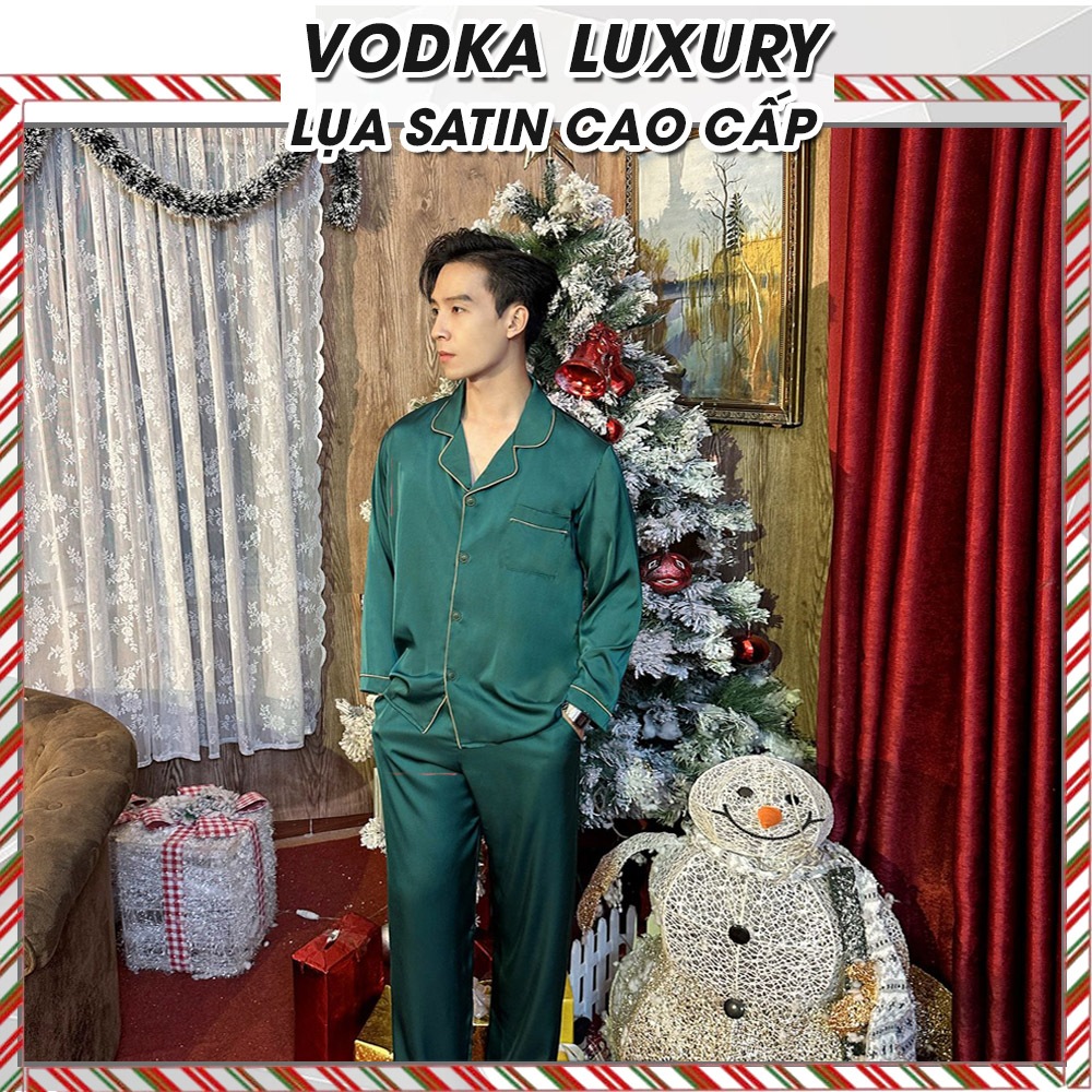 [NEW COLLECTION] Bộ đồ ngủ nam Pijama Giáng Sinh Tết T17ST Vodka Luxury Lụa Satin Cao Cấp, Thoải Mái
