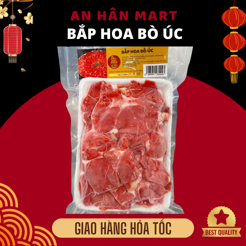 Bắp hoa bò Úc, bắp bò lõi rùa nhập khẩu Úc thái lẩu khay 500g