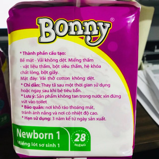 BONNY/ HUYGO- Miếng lót sơ sinh 28 miếng