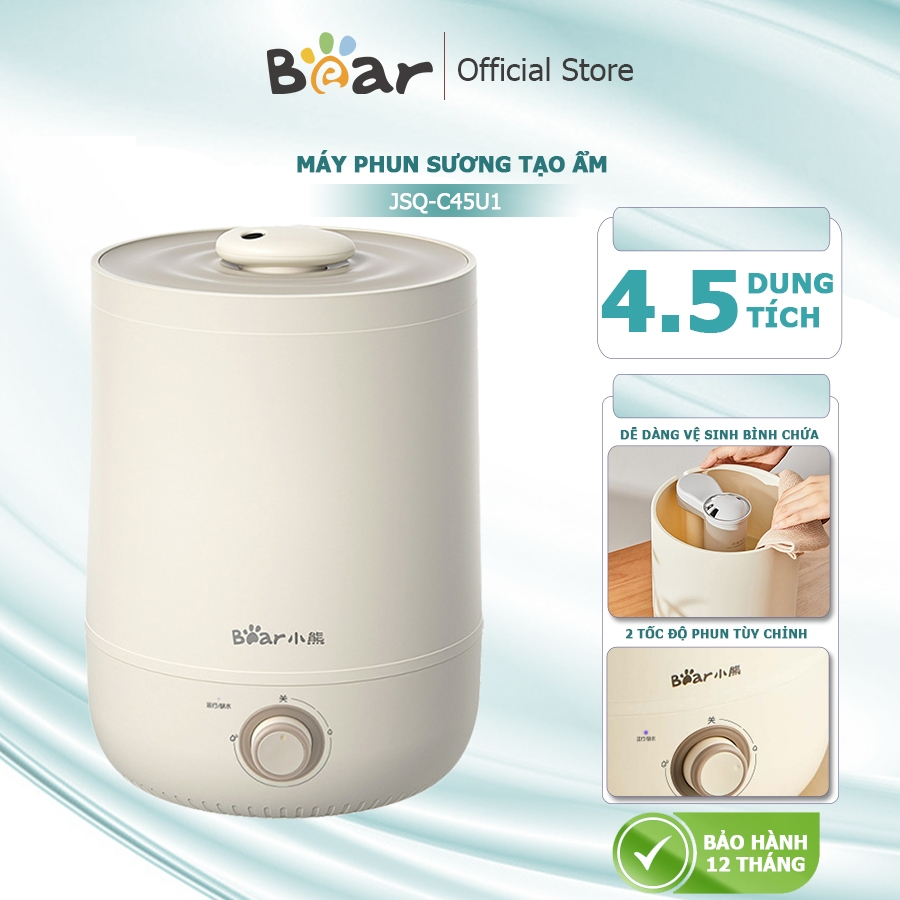 Máy Phun Sương Tạo Ẩm Bear Máy Tạo Độ Ẩm Phun Sương Làm Mát, Máy Dưỡng Ẩm Không Khí Máy Xông Dung Tích 4.5L JSQ-C45U1