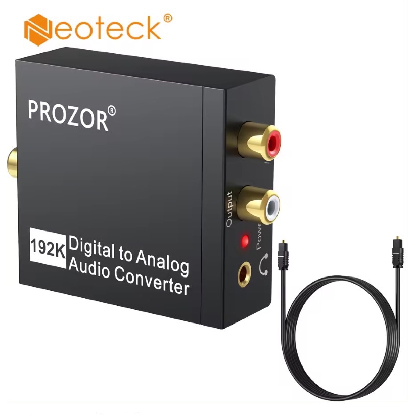 Hợp Kim Bộ Chuyển Đổi Âm Thanh Neoteck - Prozor Quang Học Optical SPDI 192Khz 24bit to RCA & Aux Hi-