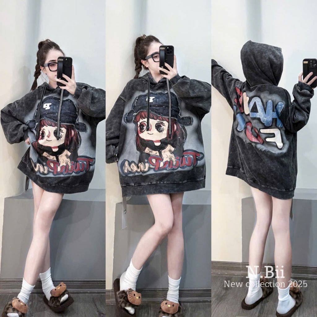 (Ko Huỷ)Áo khoác Hoddie Denim Jacket Cô Gái Thêu Đắp Vải  Đính Kim Sa Bling Bling Lấp Lánh Hàng Dáng