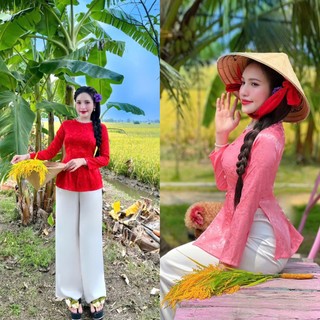ÁO BÀ BA VIỀN NGỌC GẤM HOA MẪU ĐƠN ĐỦ SIZE TỪ S-3XL