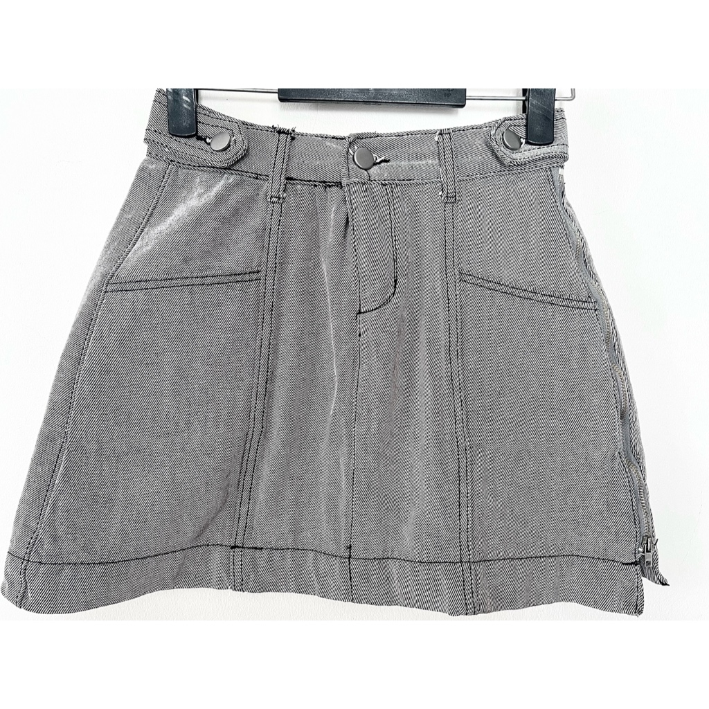 CHÂN VÁY NỮ - MEET ME - SIZE M - COTTON GIẢ JEANS - LÔNG CHUỘT - KÉO KHOÁ BÊN + TRƯỚC - ĐÓNG CÚC TRƯ