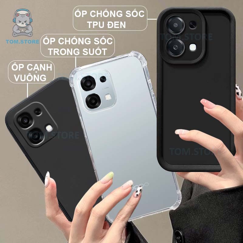 Ốp lưng Oppo A6 5G / A6 PRO 4G / A6 PRO 5G chống sốc đen,TPU viền vuông,chống sốc trong suốt silicon