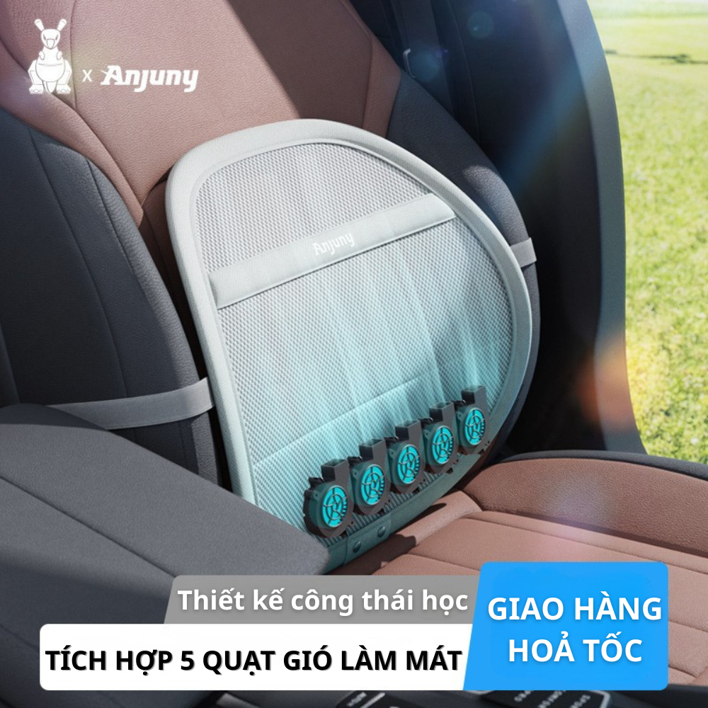 Anjuny: Tựa Lưng Công Thái Học Có Quạt Làm Mát