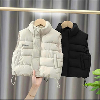 Áo phao gile siêu nhẹ Chữ thêu giữ ấm cho bé trai và bé gái size 8kg-20kg