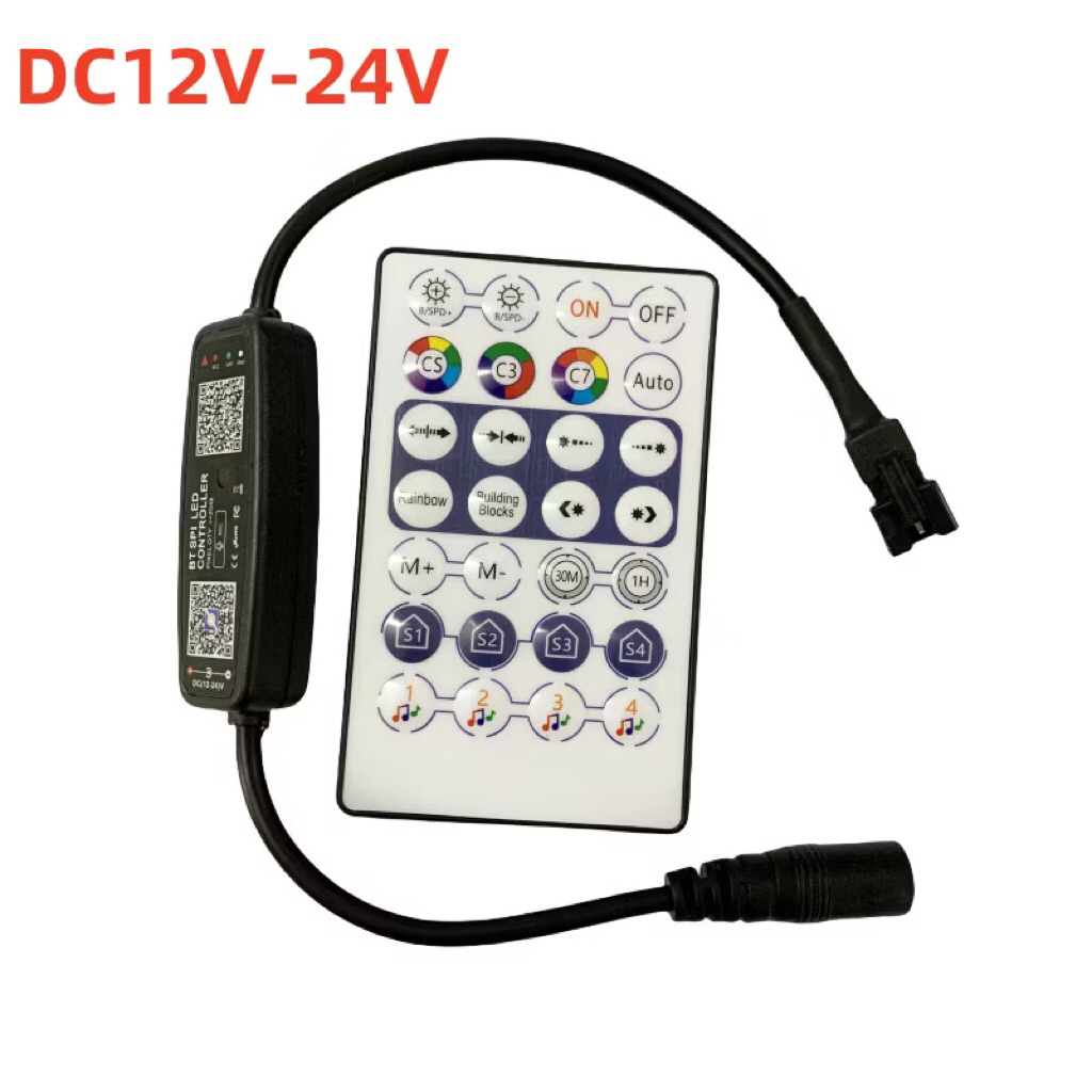 Bộ điều khiển LED 12-24V WS2811 - WS2812 qua App, Bluetooth, qua điện thoại, nháy theo nhạc RF full 