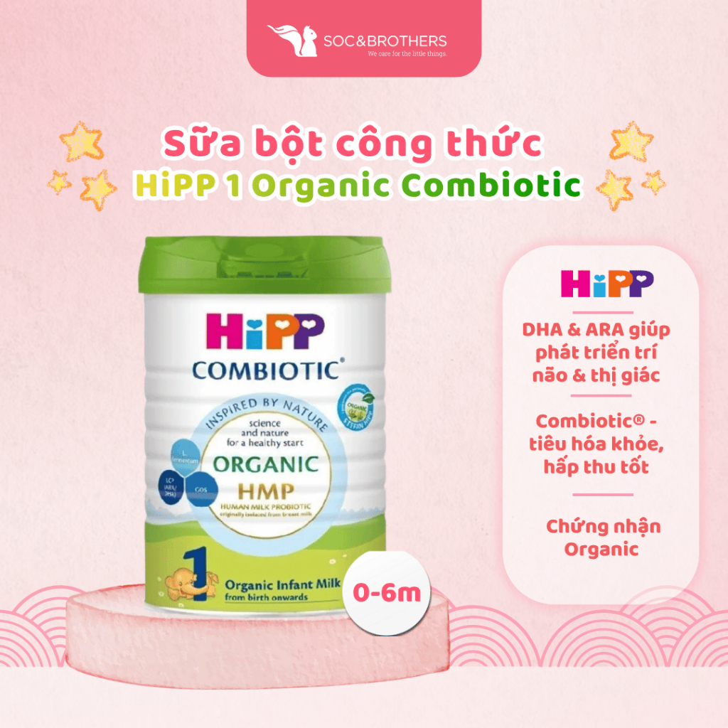 Sữa bột công thức Hipp 1 Organic Combiotic 800G (cho trẻ từ 0 - 6 tháng)