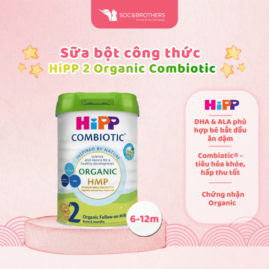 Sữa bột công thức HiPP 2 Organic Combiotic 800G (từ 6 - 12 tháng)