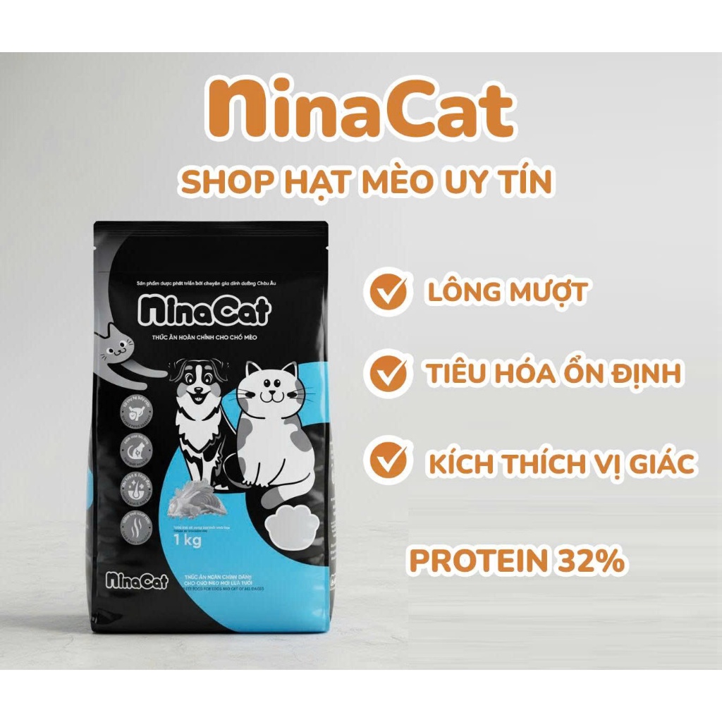 GIÁ HỦY DIỆT-1 kg Hạt mix ruốc nina cat ,hạt Cho Chó Mèo Giá Rẻ