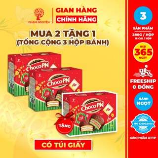   MUA 2 TẶNG 1  HỘP QUÀ TẾT 2026  Tổng cộng 3 Hộp Bánh Phủ Socola mix 2 Vị Choco PN Phạm Nguyên 