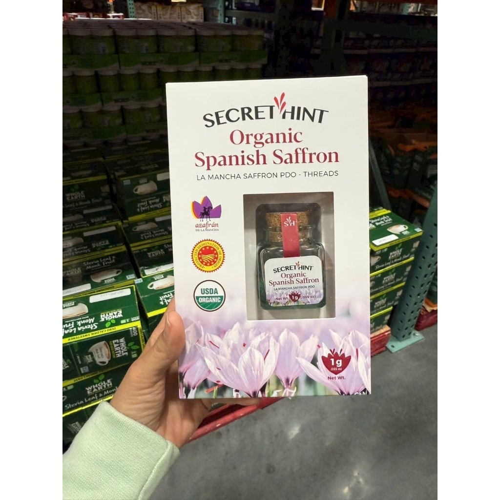 Nhụy Hoa Nghệ Tây Hữu Cơ Secret Hint Organic Spanish Saffron 1g của Mỹ