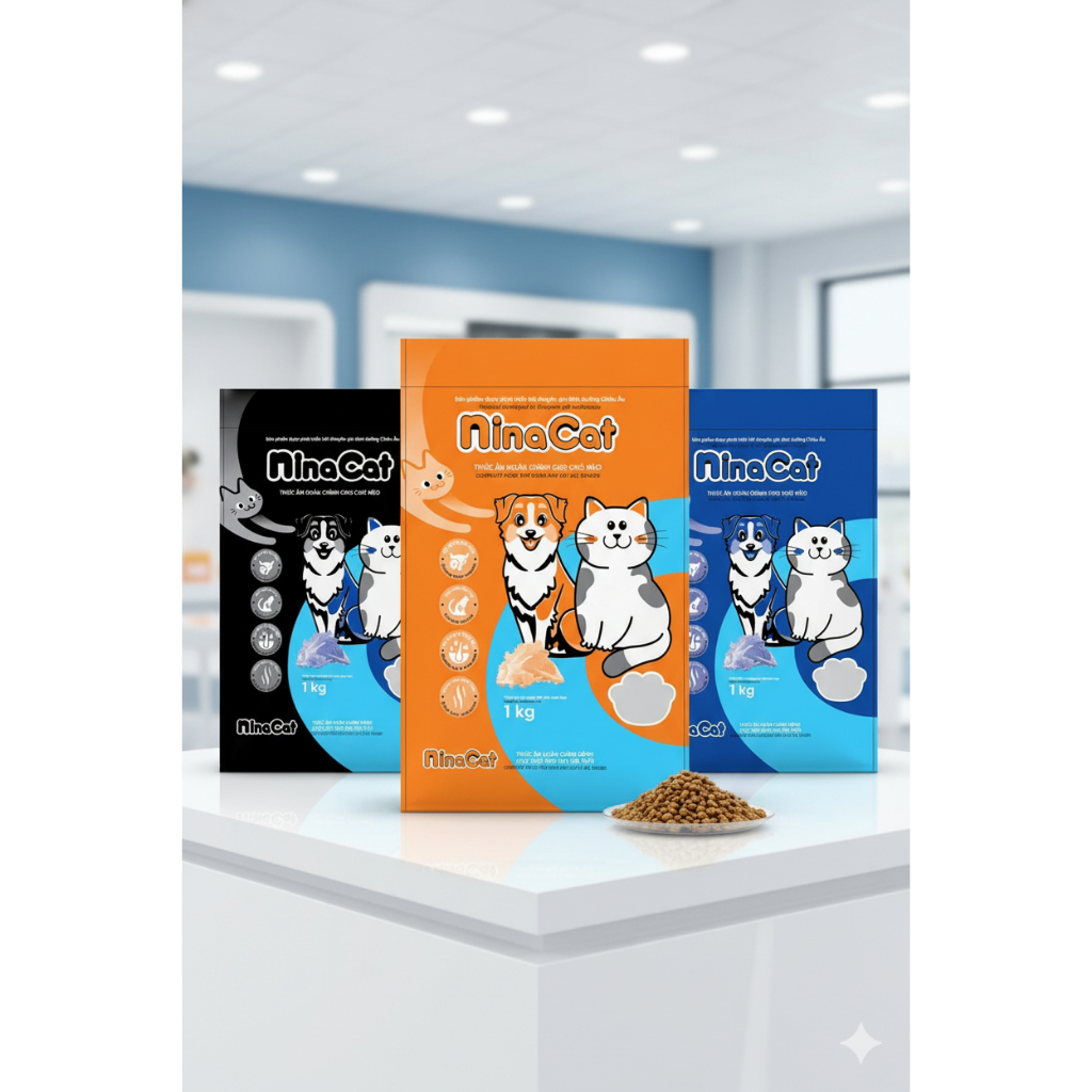 RẺ SẬP SÀN  GIÁ HỦY DIỆT-Thức ăn hạt cho mèo 3 kg , hạt Ninacat cao cấp - HÀNG CHÍNH HÃNG