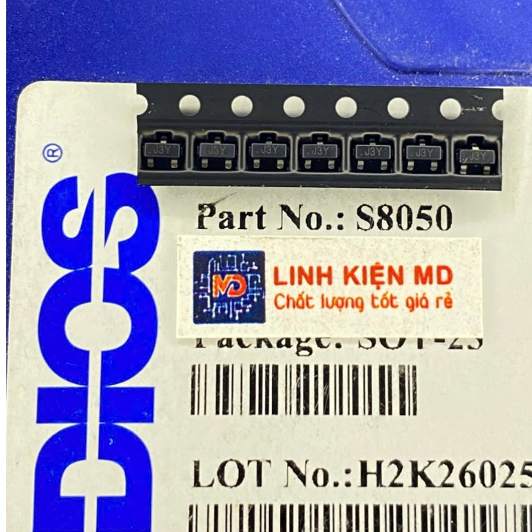S8050  S8550  2TY J3Y DIOS / CJ  TO-92/SOT-23  Chân đồng (Gói 50 con)
