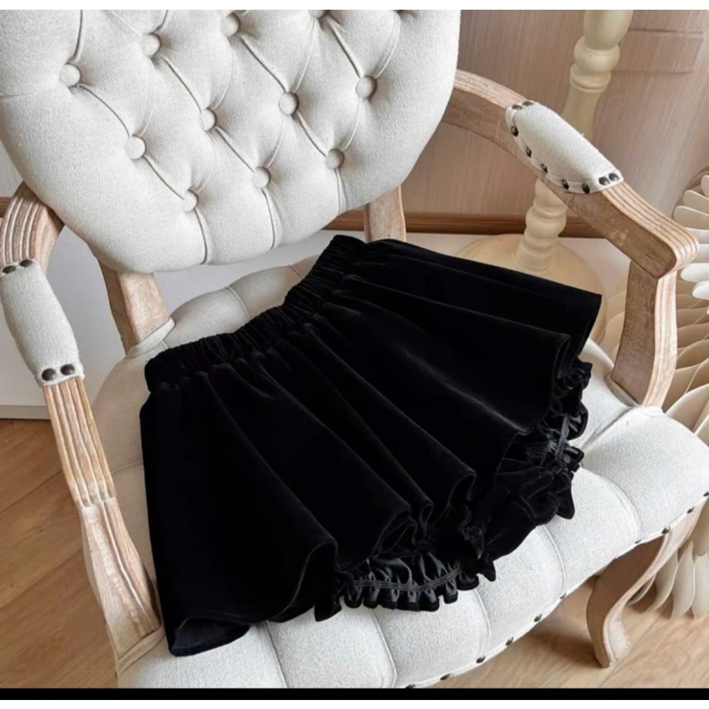 Chân váy nhung xoè dáng ngắn cạp chun có bigsize Q3T Store chân váy nữ dáng ngắn