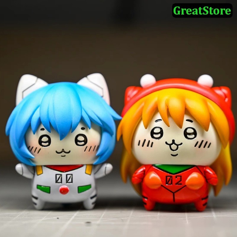 [ Sẵn ] Mô hình Chiikawa và Usagi cosplay Rei Ayanami và Asuka Figure 4.5 cm