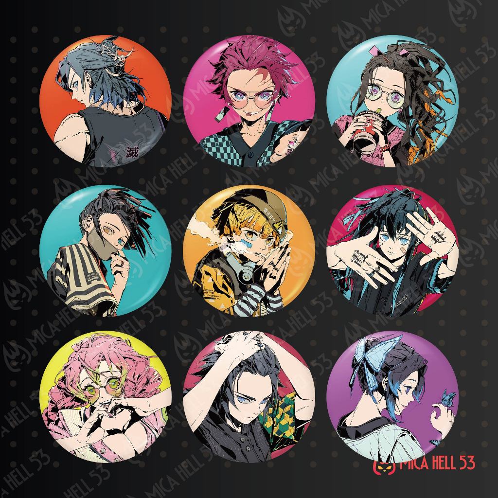 Huy hiệu Kimetsu No Yaiba Lấp Lánh Huy Hiệu Anime Kimetsu No Yaiba Demon Slayer Phụ Kiện Anime Manga